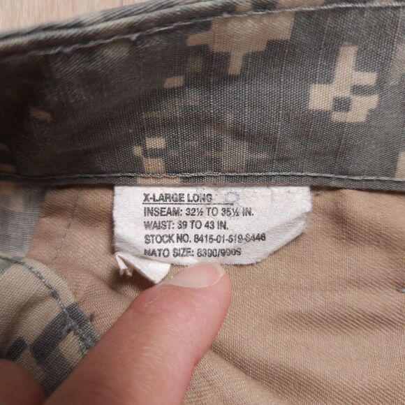 US Military Issue Unisex Army Camo Combat Cargo Pants Trousers Size XL Long - Picture 7 of 16